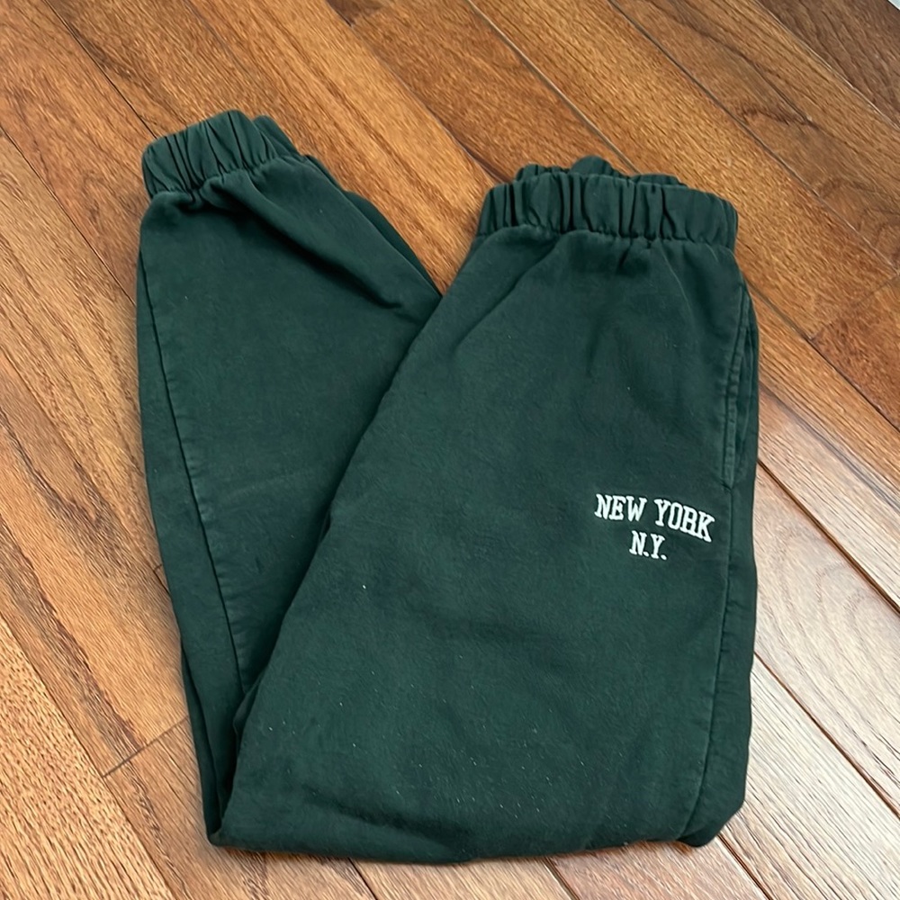 Brandy Melville New York Green Sweatpants